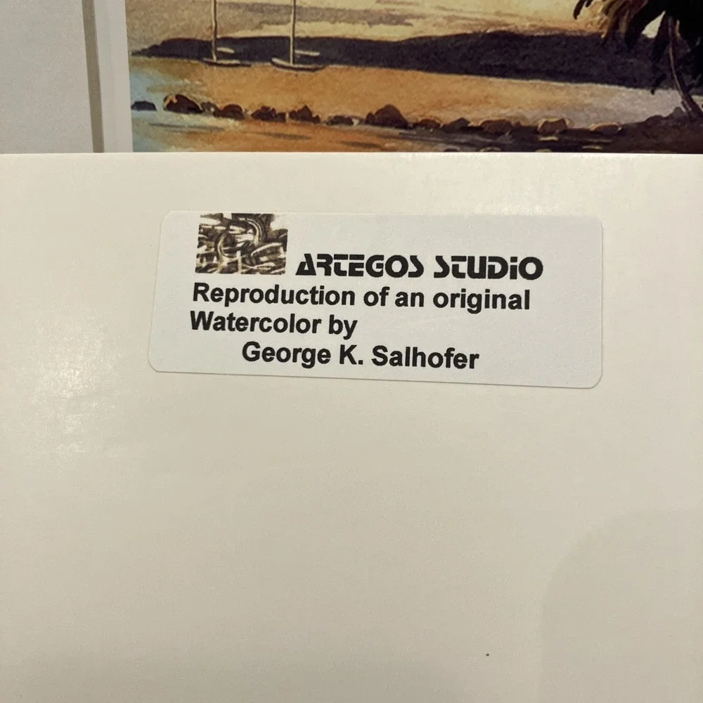 Bahia Honda Evening Glow Florida Keys Sailboat Tropical Painting George Salhofer